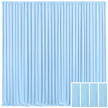 Backdrop Curtains 4 Pack 59x118 Inch – Wrinkle-Resistant Non-Transparent Party Decoration Fabric with Pole Pocket, Machine Washable & Reusable for Wedding, Birthday, Christening, Graduation & Holiday Events