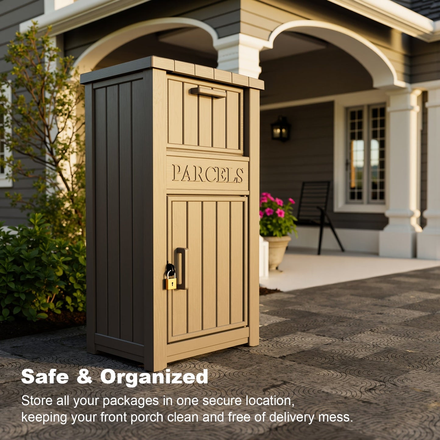 Waterproof Outdoor Storage Box with Lock Anti-Theft Porch