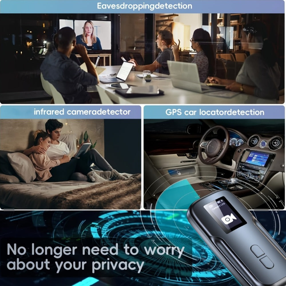 Hidden Camera Detector with OLED Screen – RF Signal & Infrared Anti-Spy Bug Detector, GPS Tracker Finder, Anti-Eavesdropping Scanner for Travel, Hotel, Airbnb, Office & Car Security