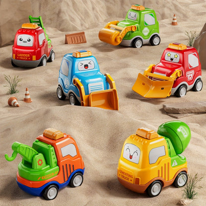 Transport Construction Truck Toy for Boys – 16.9 Inch Large Carrier Truck with 6 Cars, Lights & Sounds, Push & Go Vehicle Playset for Kids Toddlers, Birthday Christmas Gift for Boys Girls
