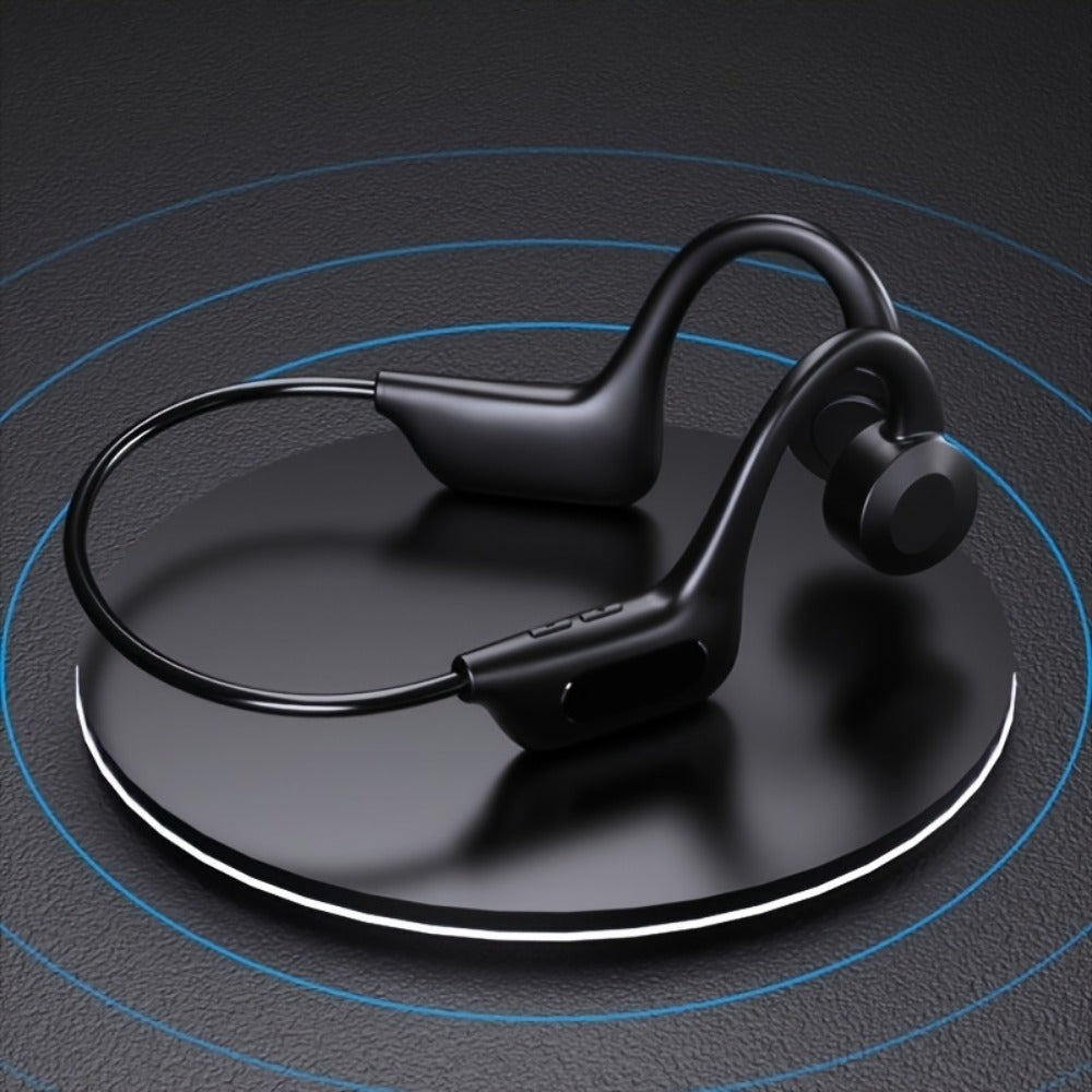 Open Ear Air Conduction Headphones Wireless, Mosyxe Sport Earphones with Noise Cancelling Mic, Seamless Bluetooth Pairing, Lightweight Open-Ear Design for Running Cycling Hiking Gym Outdoor Sports