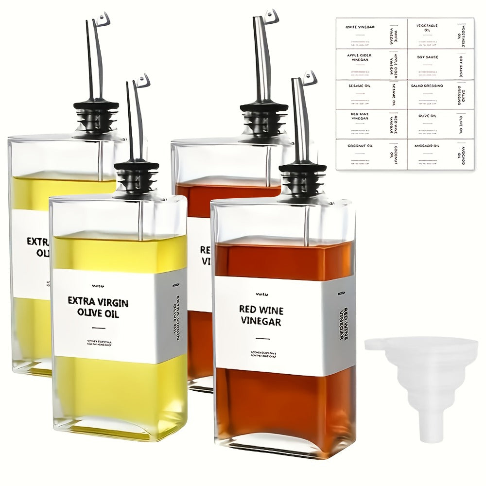 Glass Oil Dispenser Bottle 350ml - Olive Oil Vinegar Soy Sauce Coffee Syrup Dispenser for Kitchen