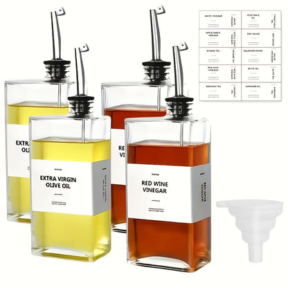 Glass Oil Dispenser Bottle 350ml - Olive Oil Vinegar Soy Sauce Coffee Syrup Dispenser for Kitchen