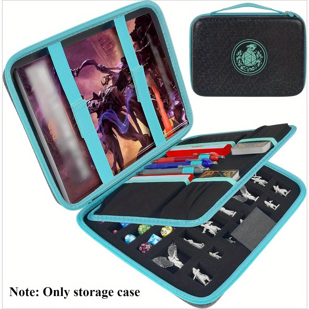 Four-Color Dice Tray Storage Case with Rolling Surface, Miniature Compartments and Polyhedral Slots