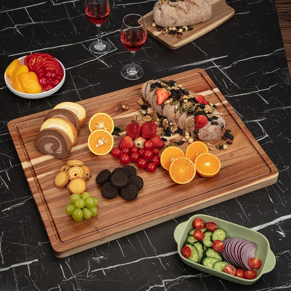 Cutting Board Bamboo-Look Juice-Groove Board with Five Size and Build Options for Prep or Serving