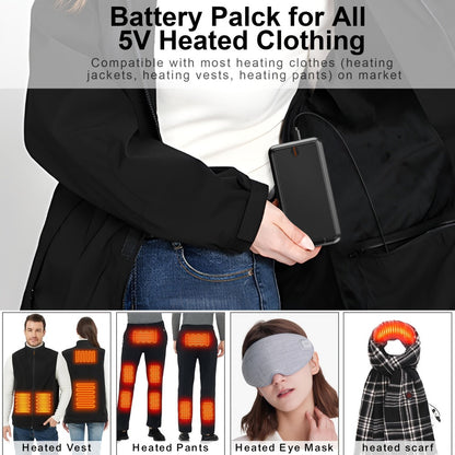 10000mAh Slim Power Bank with 5V/2A Marking, Dual USB-A Outputs and Black or White Color Options