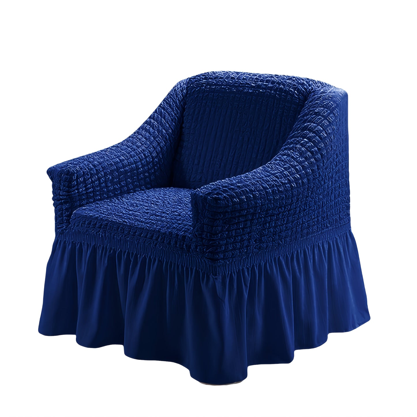 Stretch Seersucker Sofa Cover Solid Color Elastic Band Closure Machine Washable Slipcover for Armchair Loveseat 1 2 3 4 Seater - 8 Colors Home Wedding Decor