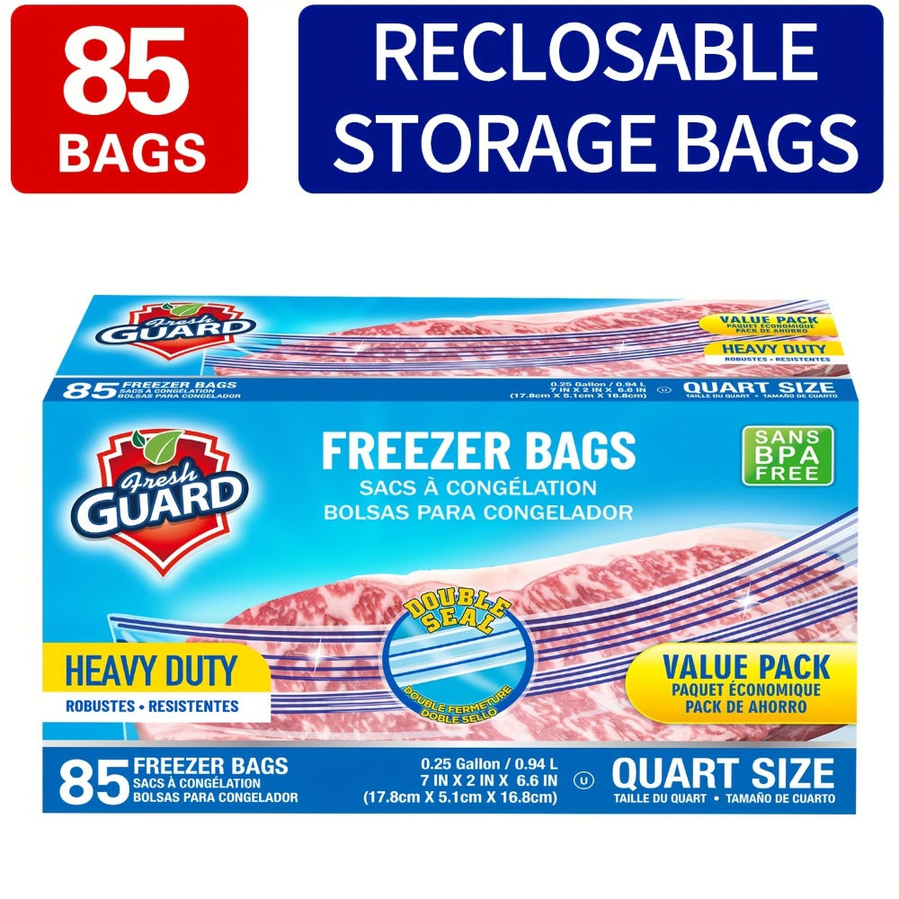 Reclosable Kitchen Storage Bags in Quarter-, One- or Two-Gallon Sizes with Five Count and Pack Options