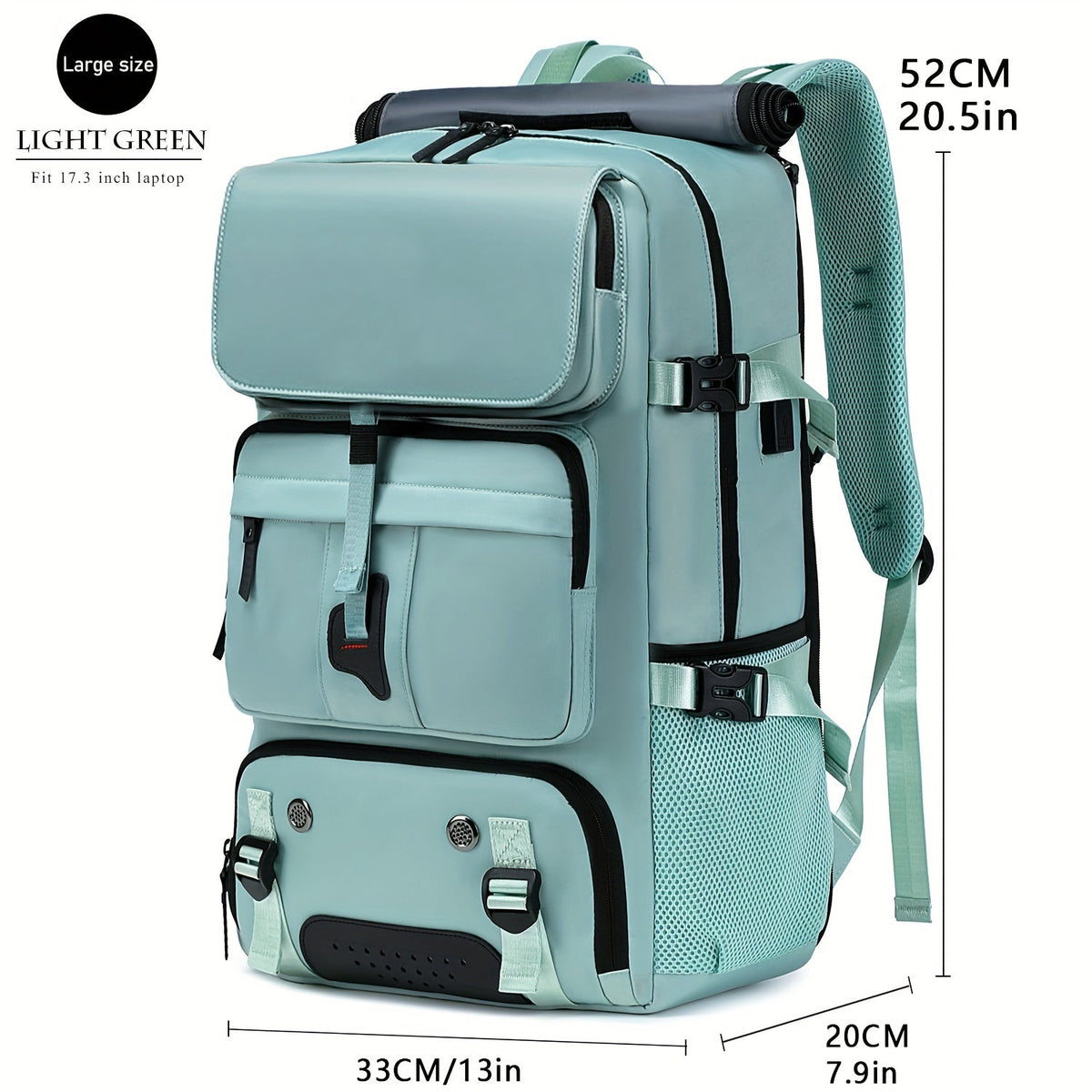 Laptop Backpack with Shoe Compartment, USB Port and Large Travel Storage in Eight Colors for Daily Use
