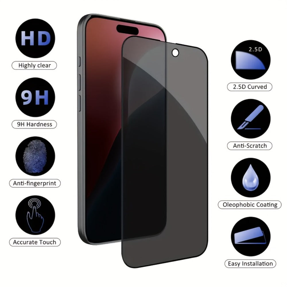 Screen Protector, 6-Piece iPhone X Privacy Glass Set with Three Screen Films and Three Camera Lens Covers
