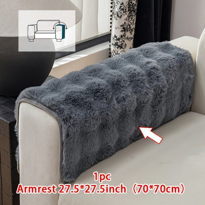 Sofa Cover Thick Faux Rabbit Plush Panels with Anti-Slip Feature for Seat, Armrest, Backrest or Pillowcase