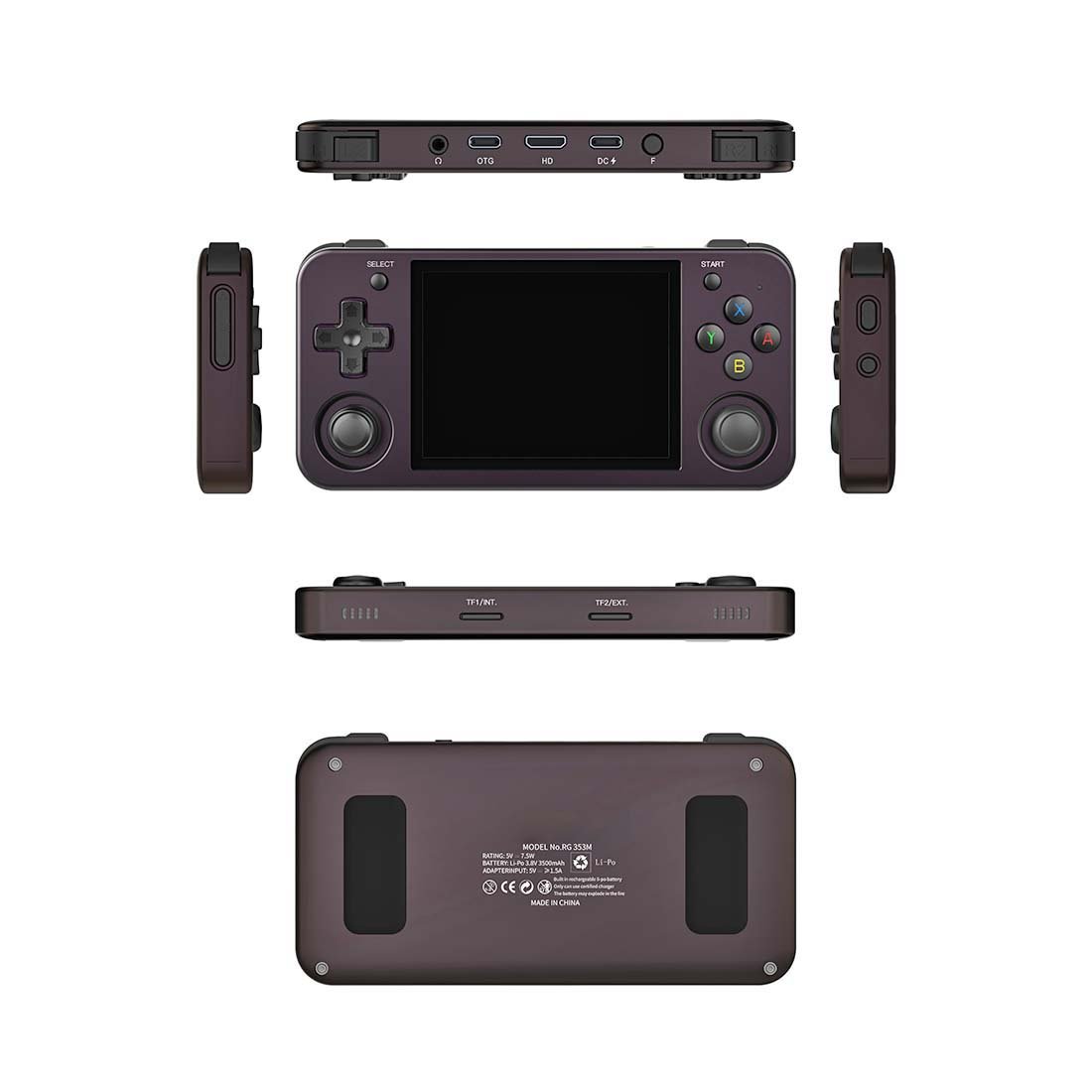 Handheld Game Console Anbernic RG353M with 3.5-Inch IPS OCA Full-Lamination, 640x480, Multi-Touch, 16GB+64GB Options, 3500mAh Battery