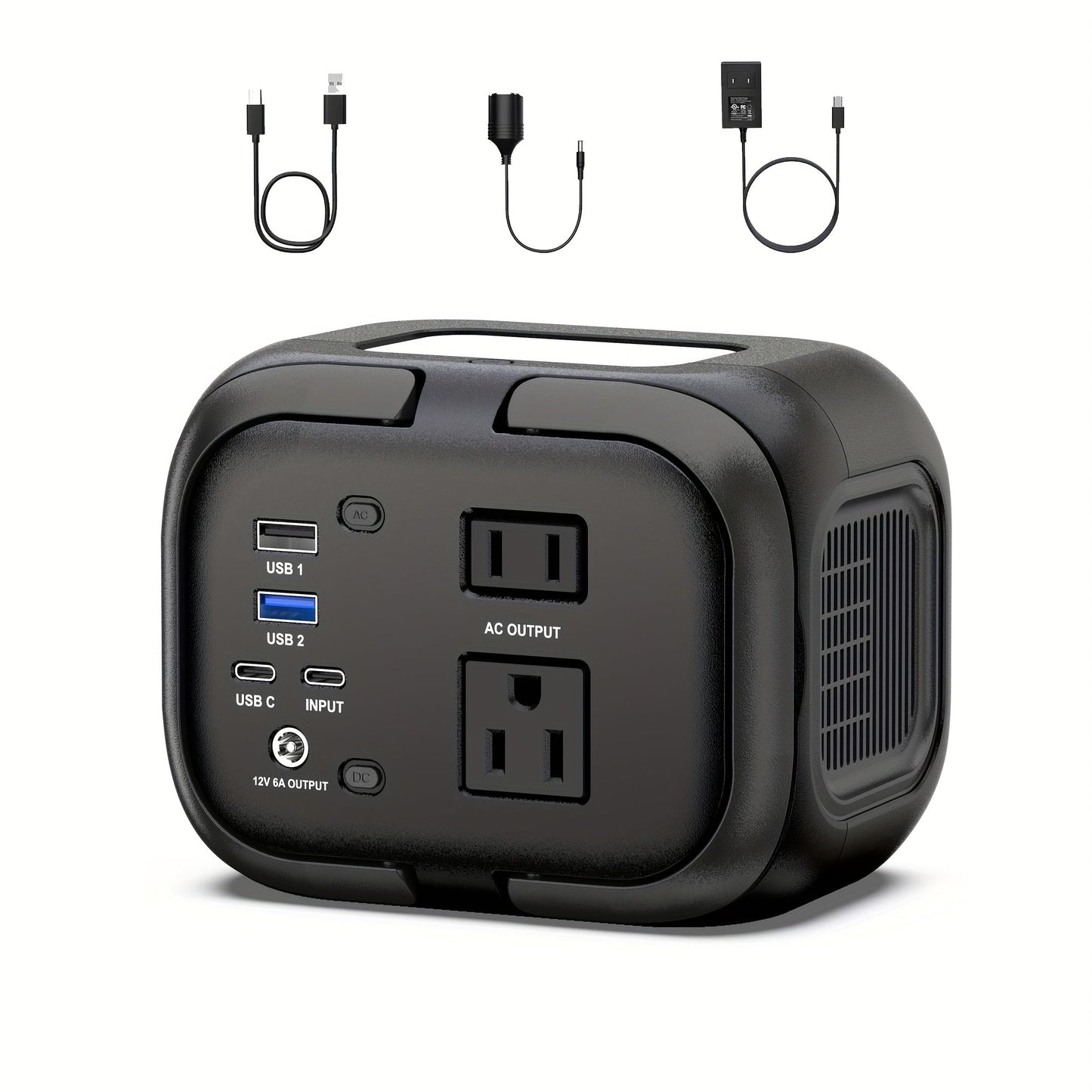 Portable Power Station 120W 97.68Wh Solar Generator with AC Outlet USB-A USB-C DC Output Battery Bank for Camping RV Home Emergency Backup