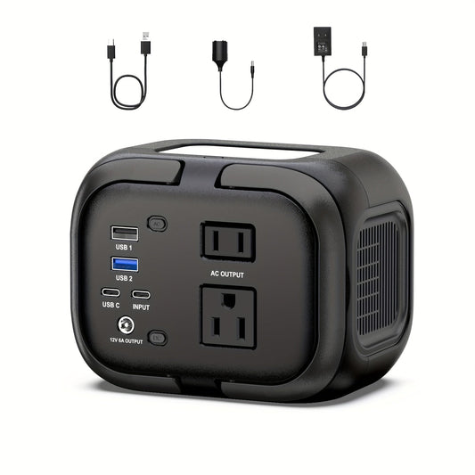 Portable Power Station 120W 97.68Wh Solar Generator with AC Outlet USB-A USB-C DC Output Battery Bank for Camping RV Home Emergency Backup