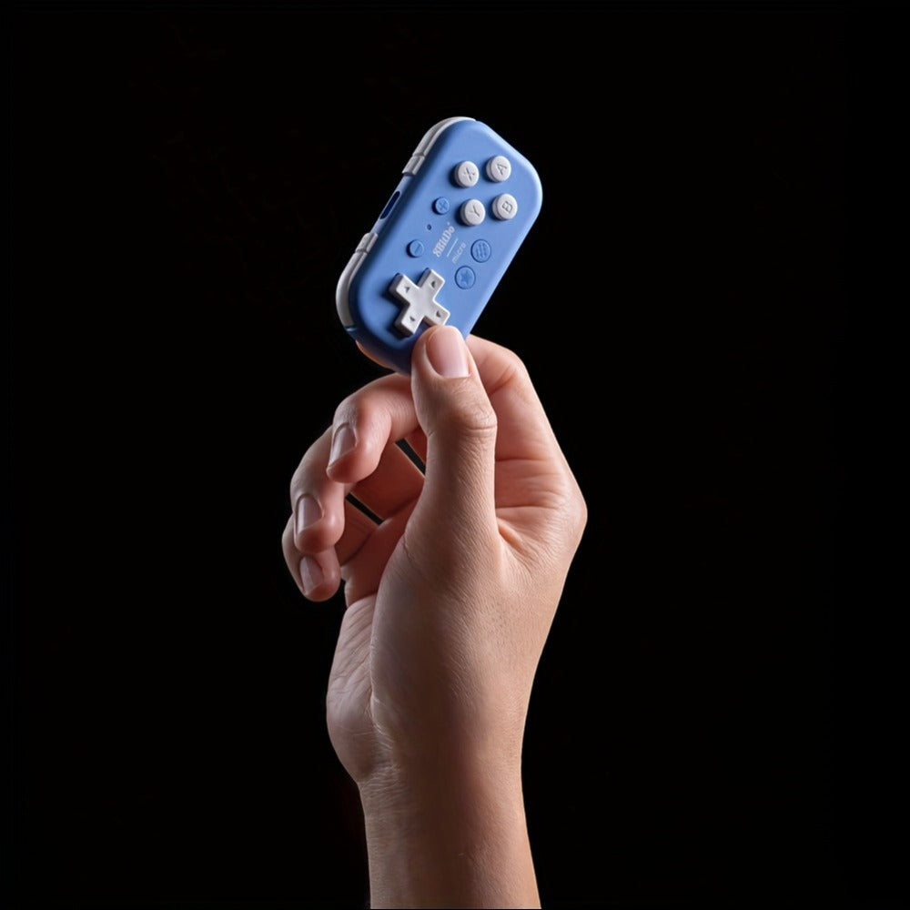 8BitDo Micro Bluetooth Gamepad for Nintendo Switch Android Raspberry Pi - Pocket-Sized Mini Controller with Keyboard Mode, Blue