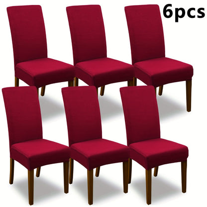 Chair Cover Set of 4 or 6 Stretch Jacquard Dining Slipcovers in Nine Available Color Choices