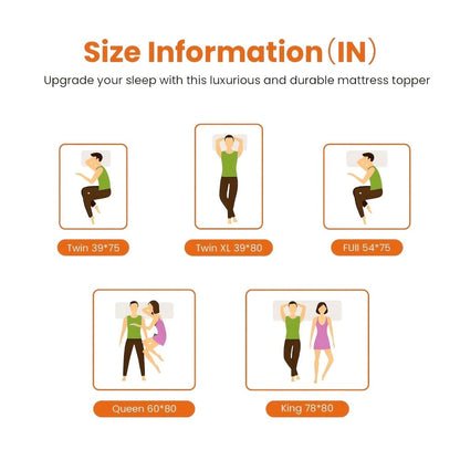 Mattress Topper Baffle-Box Down-Alternative Fill with Deep-Pocket Skirt in Twin to King Sizes