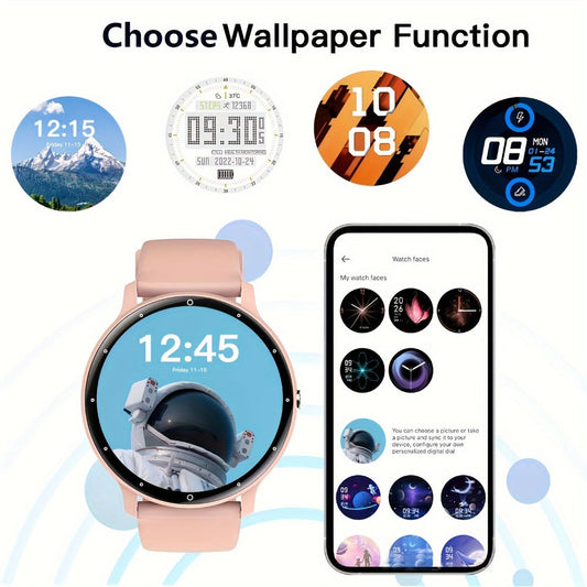 Smart Watch Round Display with Wireless Charging, 230mAh Battery, Music Control and Three Color Options