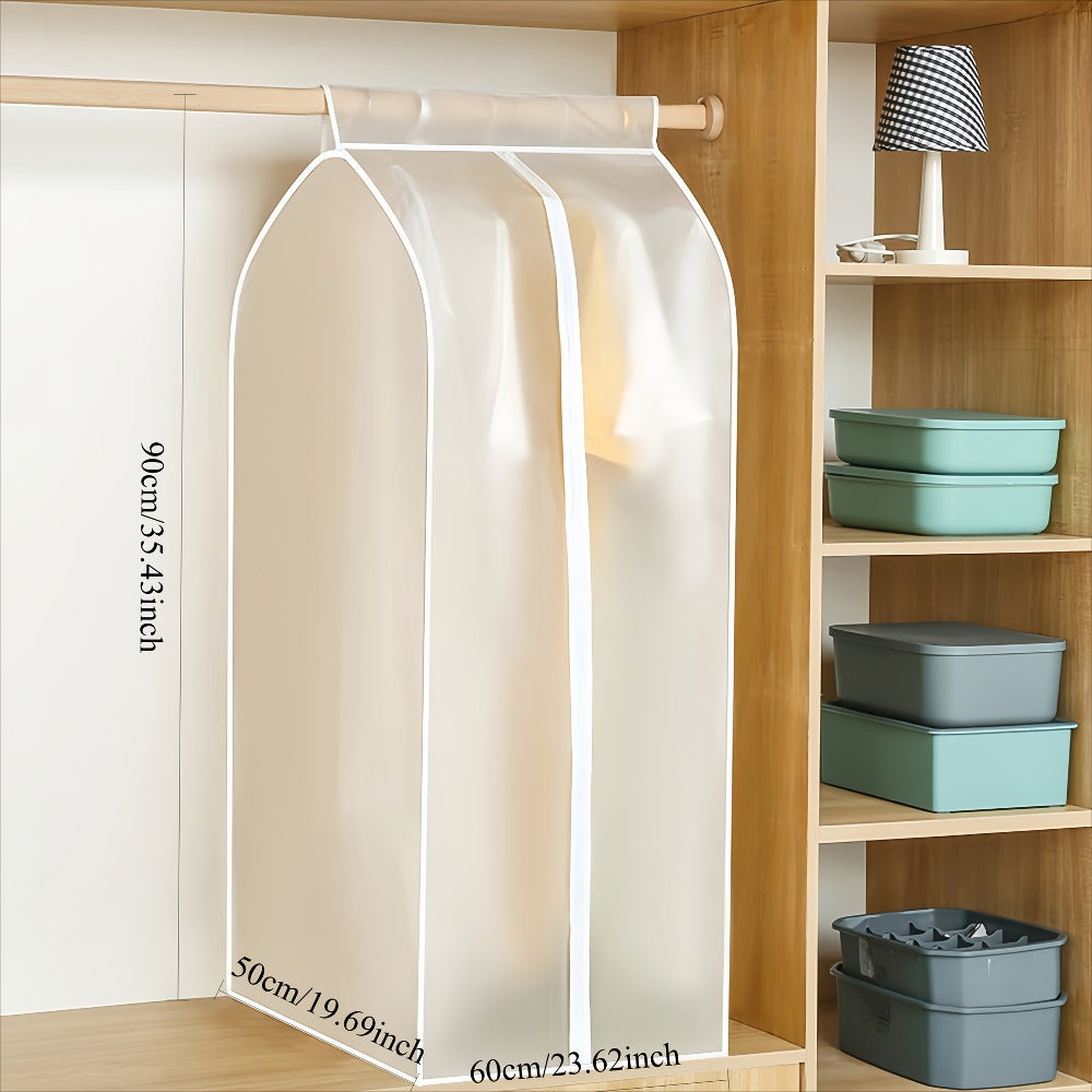 Garment Bag Clothes Dust Cover - Translucent PEVA Waterproof Hanging Storage Bag for Coat Dress Suit, Thickened Washable, Multiple Sizes