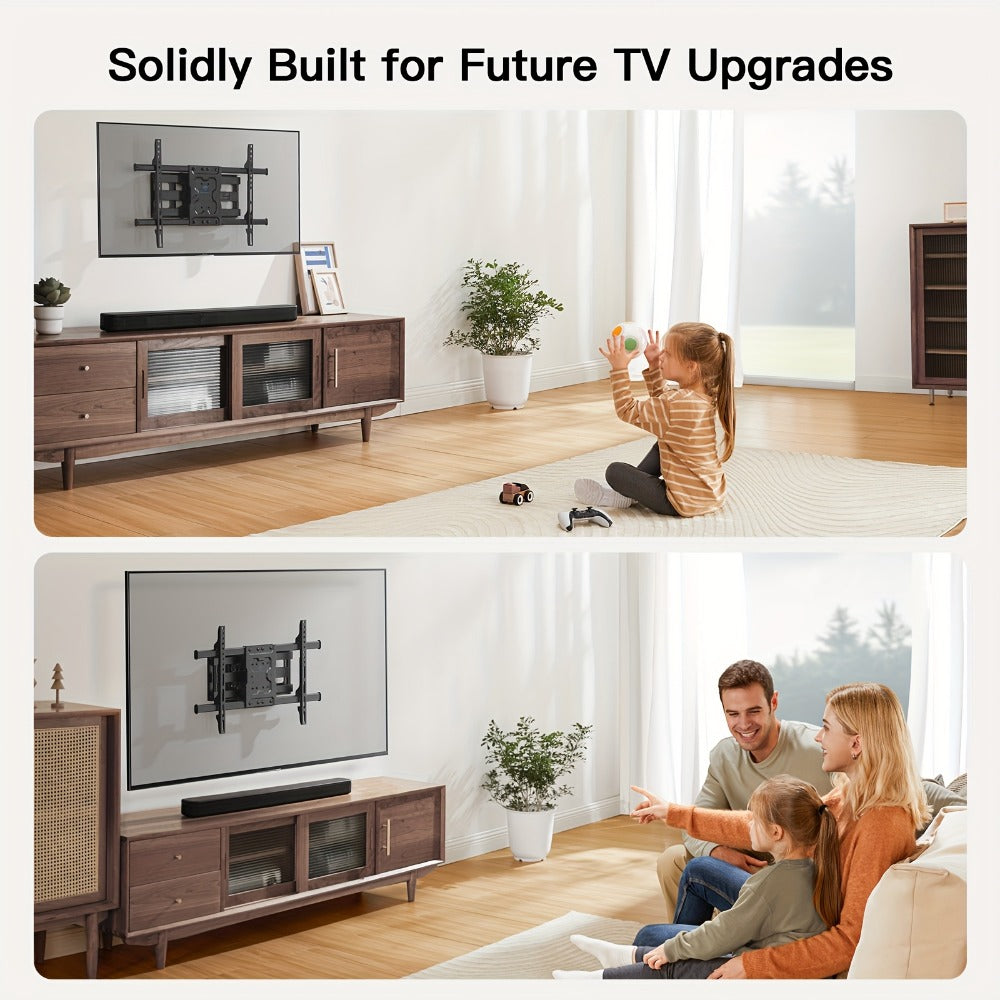 Full Motion TV Wall Mount 37-75 Inch, Dual Arm Swivel Tilt, VESA 600x400mm, Extends 15.4 Inch, Fits LED LCD OLED Flat Curved Screens