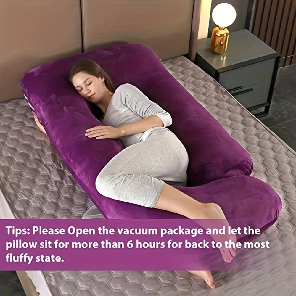 Maternity Pillow Full Body Pillow J-Shaped Pregnancy Pillow with Removable Cover Back Leg Tummy Support Multiple Styles & Sizes