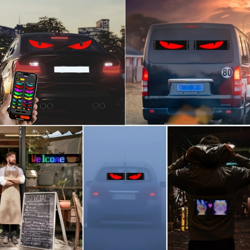 Devil Eye LED Headlight Panels 2 Pack Flexible RGB Matrix App & Remote Control - USB 5V for an Everyday Personal Care Routine