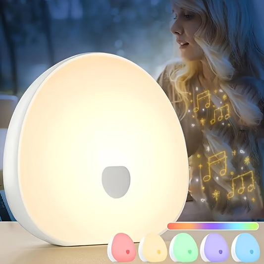 White Noise Machine with RGB Smart Light – Portable USB Rechargeable Sleep Aid, 1200mAh Battery, Touch Control, 16 Colors, Timer | Baby, Adults, Home & Office