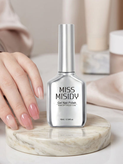 Gel Nail Polish JY05 in 16ml Ice-Transparent Nude Pink with Sheer Glass Finish and UV/LED Cure