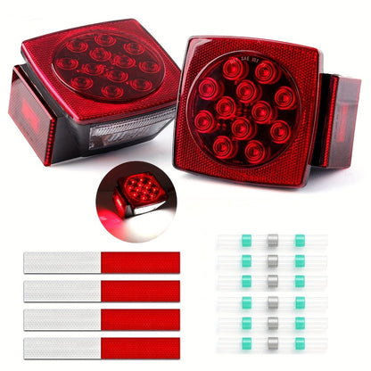 Trailer LED Light Kit 12V – Stop Turn Tail Brake License Plate & Side Marker Lights with Connectors for Trailers Under 80" – Boat Truck Camper RV Utility Trailer