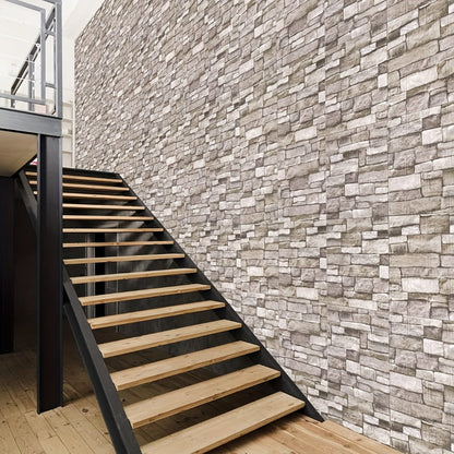 100-Piece 3D Foam Brick Wall Panel Set in Five Patterns with 13.78 x 15.16-Inch Self-Adhesive Tiles