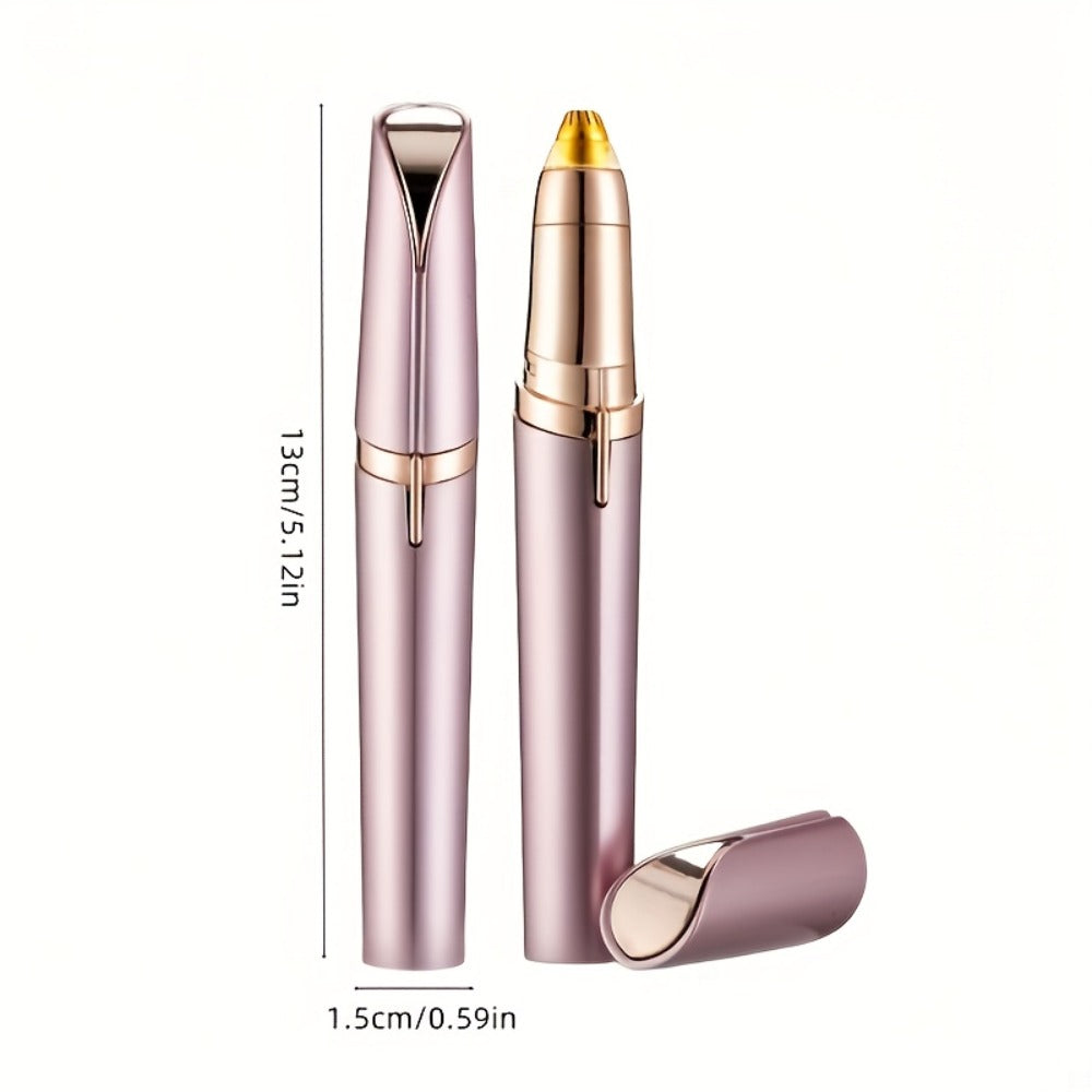 Two-Piece Rechargeable Eyebrow Trimmer Set in Pink, White or Three Colorful Finish Options for Facial Grooming