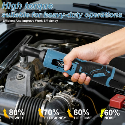 Power Tools YUNXI 12V Brushless Cordless Ratchet Wrench Kit with Batteries, Charger and Accessory Options