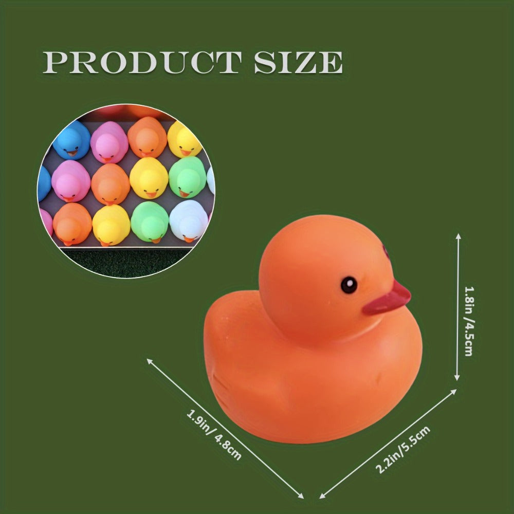 72-Piece Assorted Mini Rubber Duck Set in Mixed Colors for Supervised Bath, Pool and Party Play