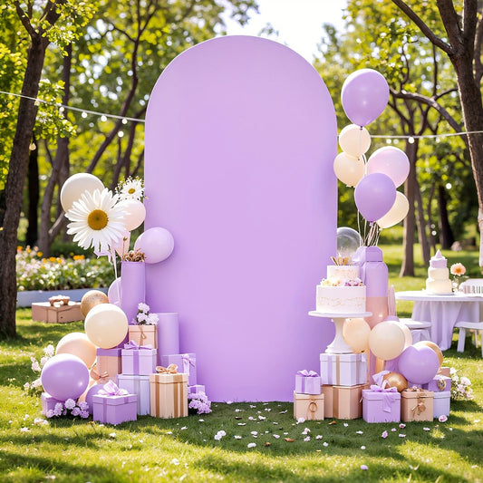 Wedding Arch Cover 6ft Polyester Fitted Round Top Backdrop Cover, Wrinkle-Free Machine Washable, for Wedding Ceremony Birthday Party Gender Reveal Banquet Decoration, 9 Colors Available