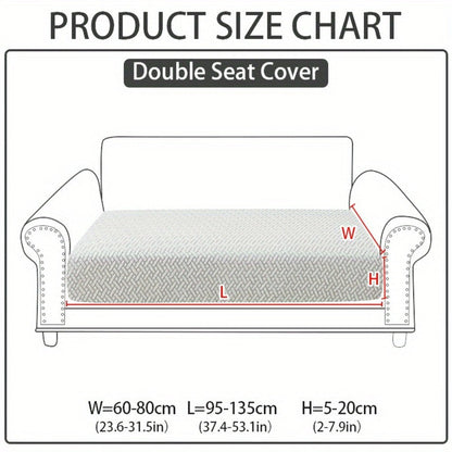 Jacquard Stretch Sofa Cover Non-Slip | Elastic Wear-Resistant Couch Slipcover, Polyester Jacquard Fabric, 1 to 4 Seat Sectional L-Shape, Armrest Backrest, Machine Washable