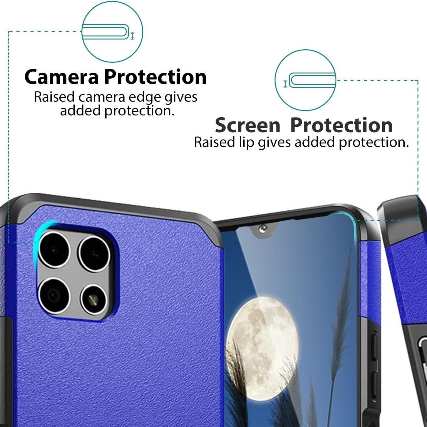 Revvl 7 5G Case Heavy Duty Dual Layer Shockproof with Magnetic Support – Hybrid Hard PC TPU Drop Protection Cover for T-Mobile Revvl 7 5G with Raised Bezels & Precise Cutouts
