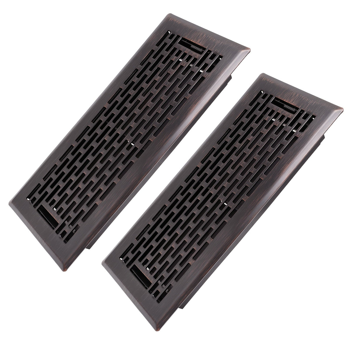 Floor Vent Register Cover 4x10 Inch Walkable Steel Decorative Air Vent Grille Adjustable for Entryways, Bedrooms and Living Spaces