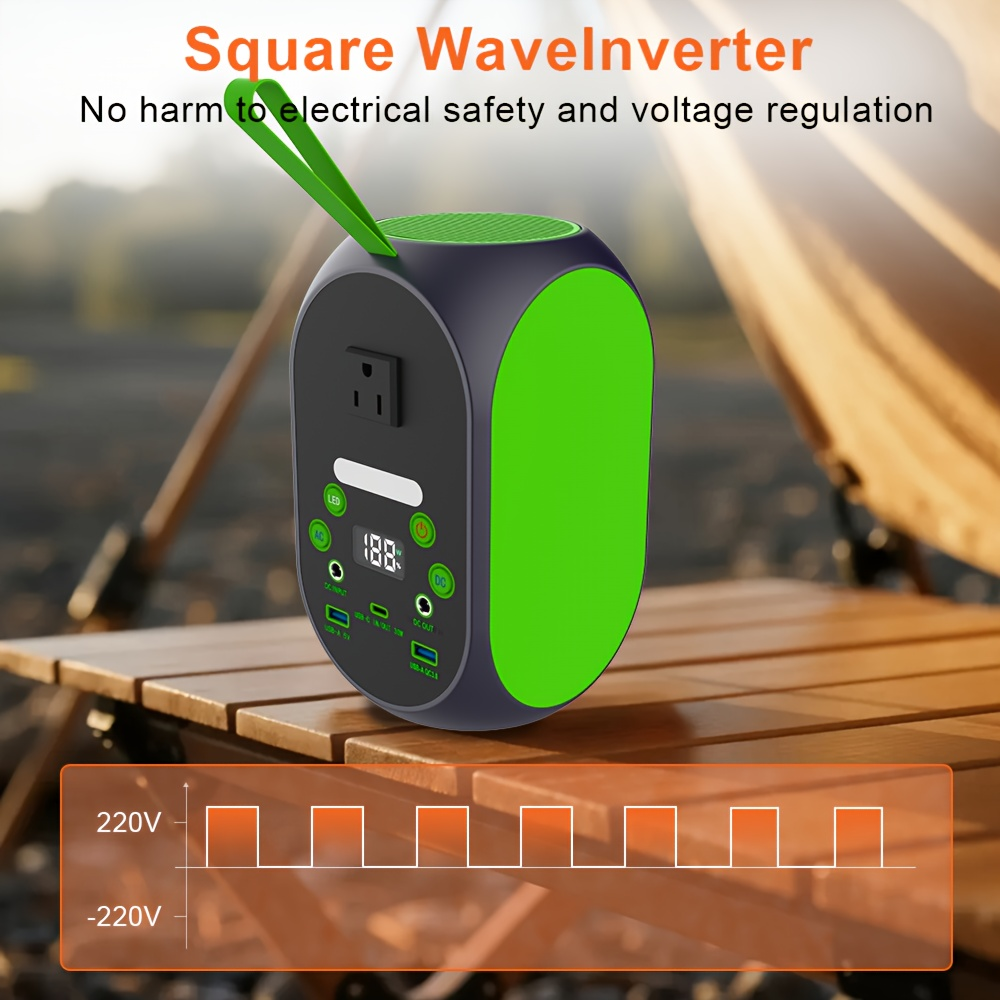 Portable Power Station 120W 99.84Wh LiFePO4 Battery | Solar Generator with AC DC USB Type-C Ports for Camping, Home Backup, Emergency, CPAP, Travel
