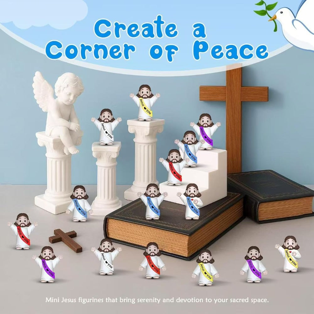Party Decorations 160-Piece Religious Mini Figure and Banner Set with Mixed Colors and Random Patterns