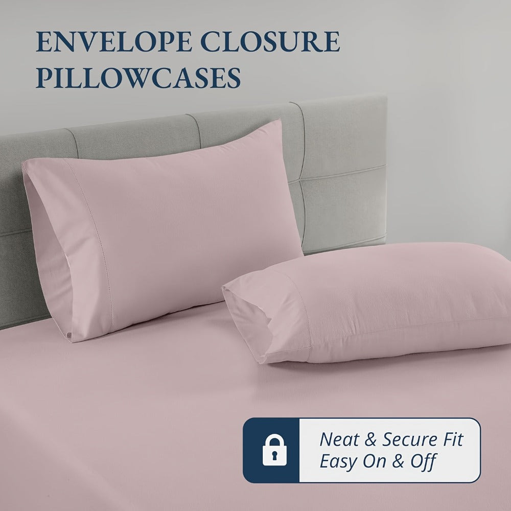 Three-Piece Fitted Sheet Set in Twelve Colors with Exact Twin, Full, Queen and King Size Options