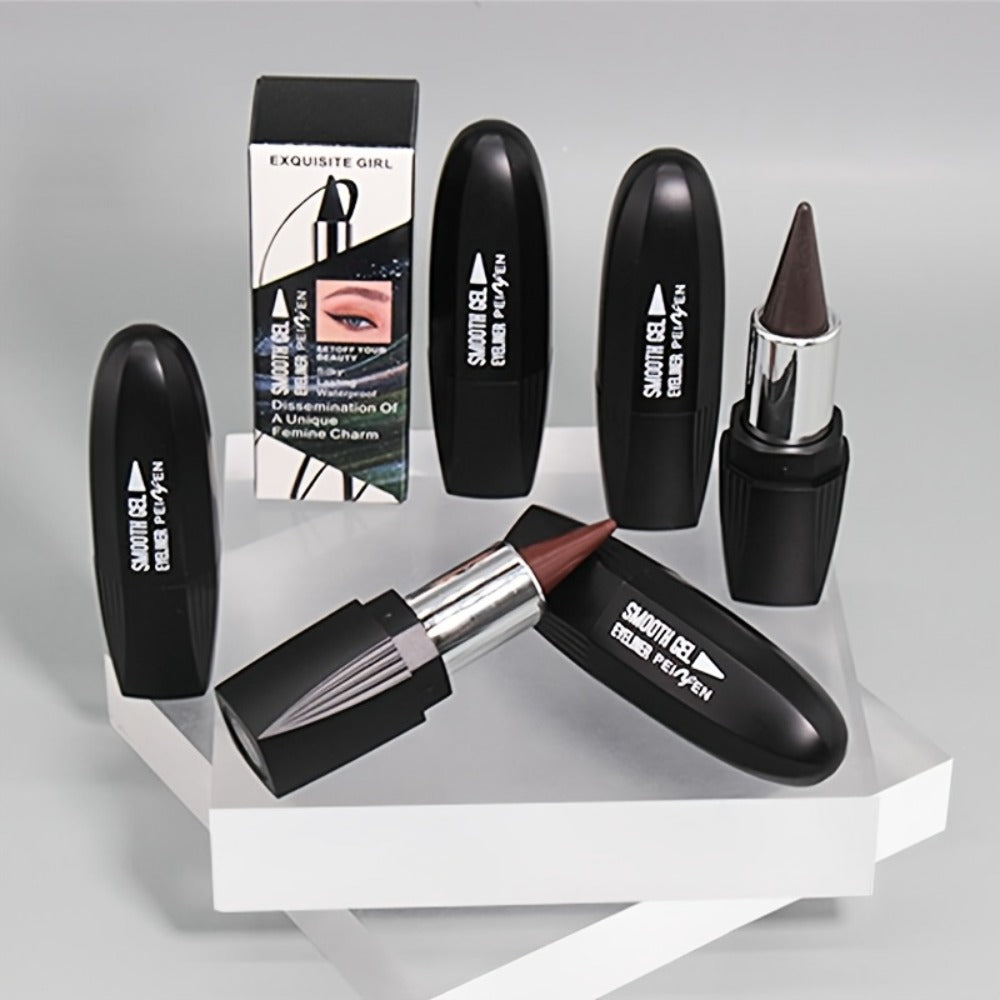 Six-Color Twist-Up Cream Liner Set for Makeup in Brown, Black and Red-Brown Shades with 3g Sticks