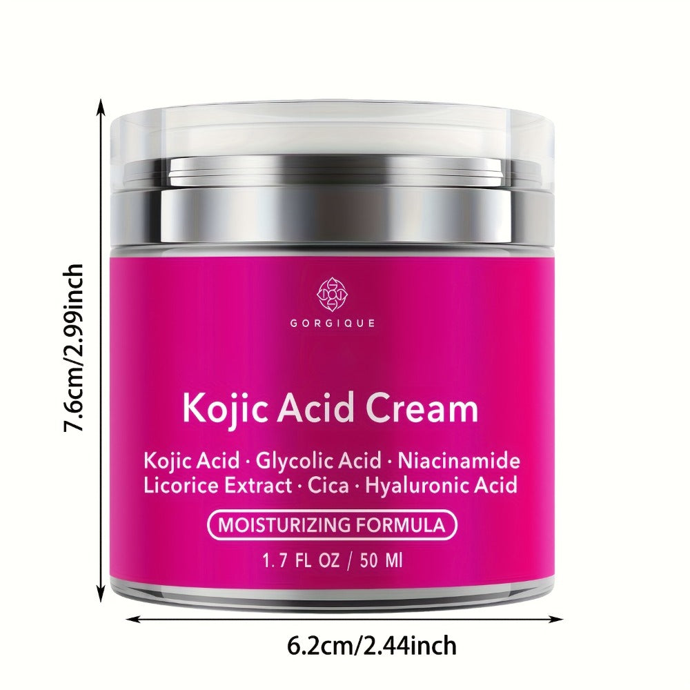 Face Cream Kojic Acid and Hyaluronic Acid 50ml Formula in One-Jar or Two-Jar Pack Options for AM and PM Use