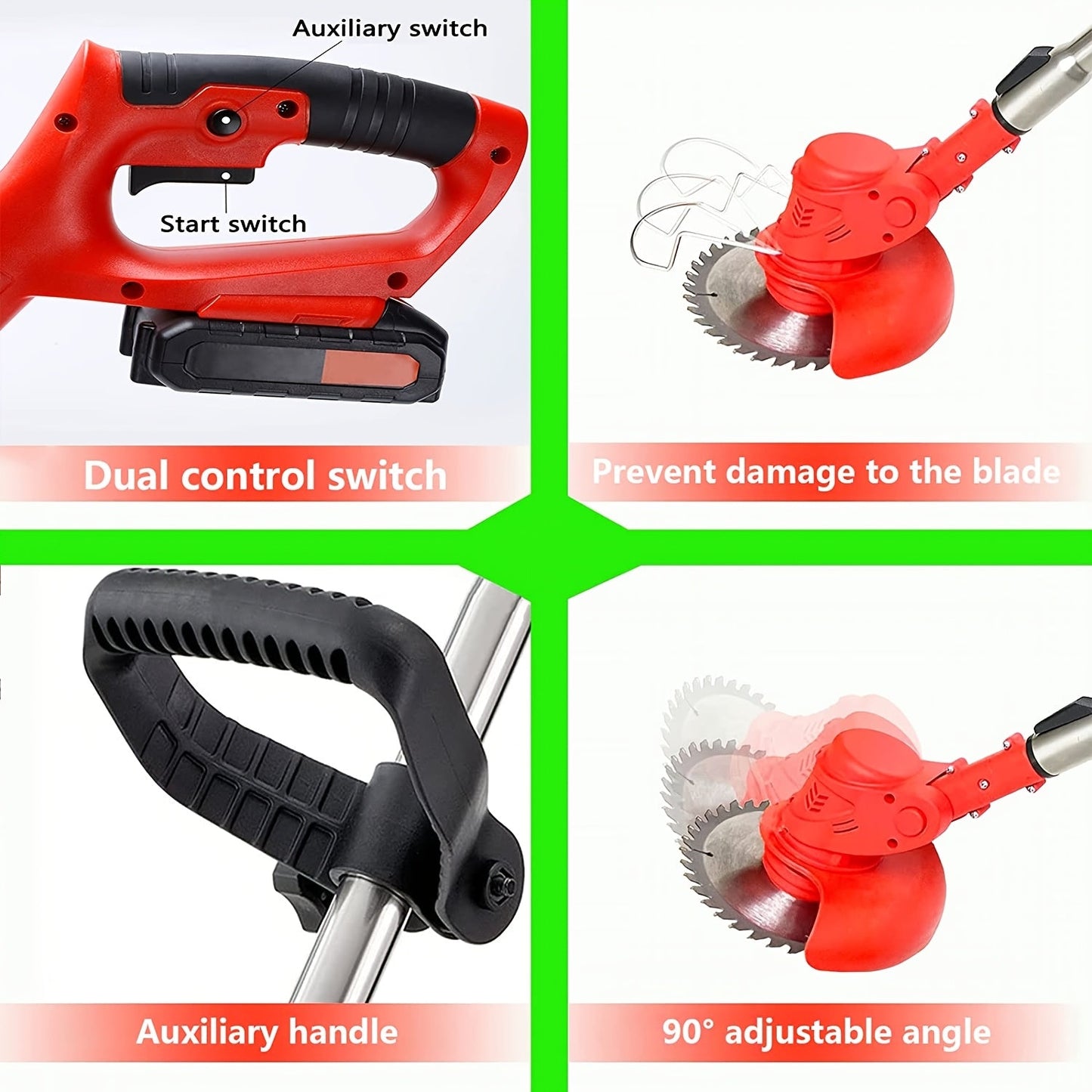Cordless Electric Weed Wacker | Handheld Lawn Trimmer Garden Yard