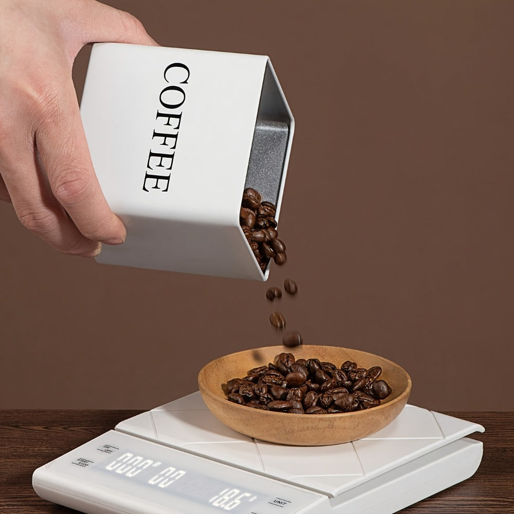 Three-Piece Black or White Ceramic-Style Kitchen Canister Set for Coffee, Tea, Sugar or Spices