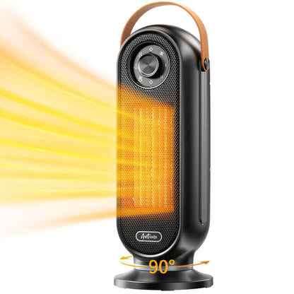 1500W Oscillating Tower Space Heater in Black or White with Digital Remote or Knob Controls