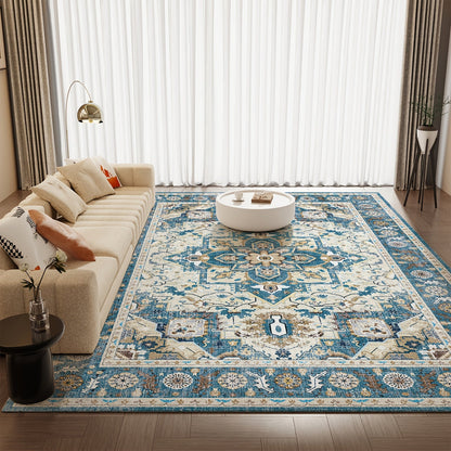 Tie-Dye Area Rug Retro Vintage Style Machine Washable Soft Floor Mat - Durable Indoor Outdoor Rug for Living Room Bedroom Kitchen, Colorful Boho Tie Dye Pattern Cozy Home Decor 5x7 8x10 9x12ft