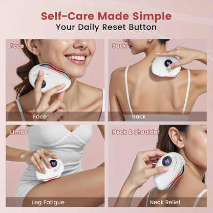 Electric Gua Sha Facial Sculpting Tool 9-Speed Vibration & Heat USB Rechargeable - Anti-Aging Skin Lifting Lymphatic Drainage Face Neck Massager - Home Spa Beauty Device for Women Skincare Gift