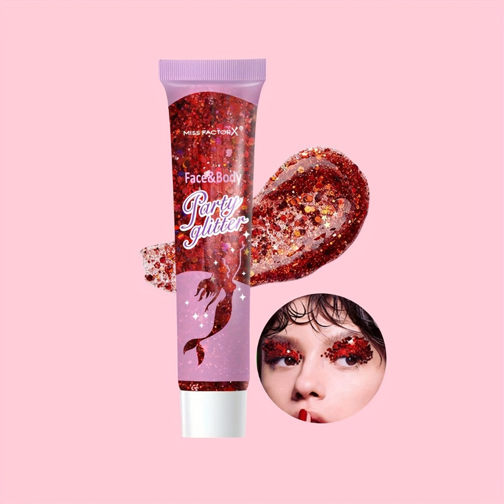 30-Piece Face and Body Glitter Gel Set with Mermaid Shapes, Stars and Hearts for Festival Makeup