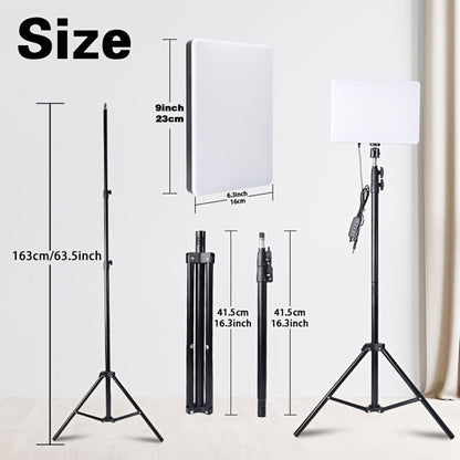 Square LED Ring Light Kit 10 Inch with 63" Adjustable Tripod Stand & Phone Holder – 3 Color Modes USB Powered Selfie Light for Live Streaming, Video Recording, TikTok, YouTube, Makeup & Home Studio