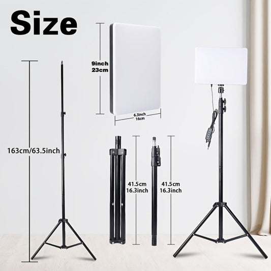 Square LED Ring Light Kit 10 Inch with 63" Adjustable Tripod Stand & Phone Holder – 3 Color Modes USB Powered Selfie Light for Live Streaming, Video Recording, TikTok, YouTube, Makeup & Home Studio